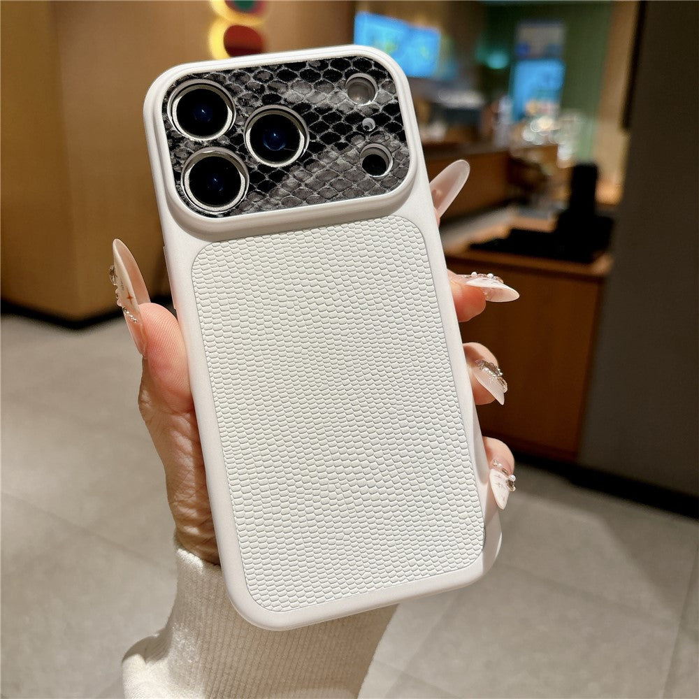 For iPhone 17 Pro Max Case Lizard Texture Snake Texture Genuine Cow Leather + TPU Protective Cover