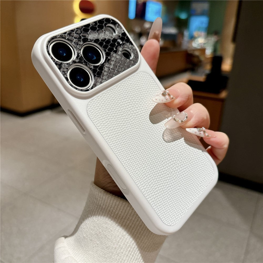 For iPhone 17 Pro Max Case Lizard Texture Snake Texture Genuine Cow Leather + TPU Protective Cover