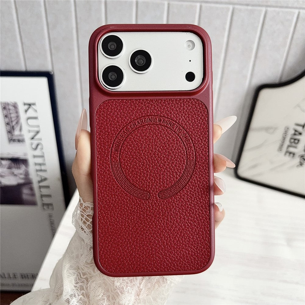iPhone 17 Pro Max Litchi Texture Leather Magnetic Case