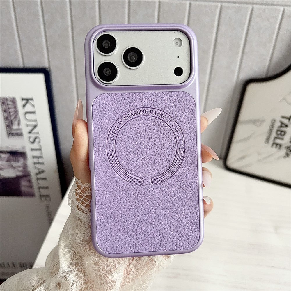 iPhone 17 Pro Max Litchi Texture Leather Magnetic Case