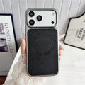 For iPhone 17 Pro Max Magnetic Case Litchi Texture PU Leather Coated PC + TPU Phone Back Cover