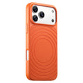 For iPhone 17 Pro Magnetic Case Ripple Pattern Leather Coated PC + TPU Shockproof Back Cover