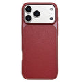 For iPhone 17 Pro Max Case Metal Paint Litchi Texture Leather Coated PC + TPU Protective Phone Cover