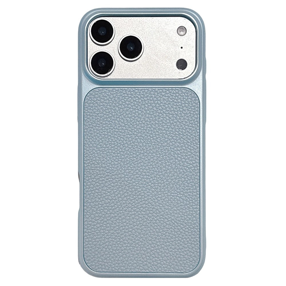 iPhone 17 Pro Max Metal Paint Litchi Texture Leather Case