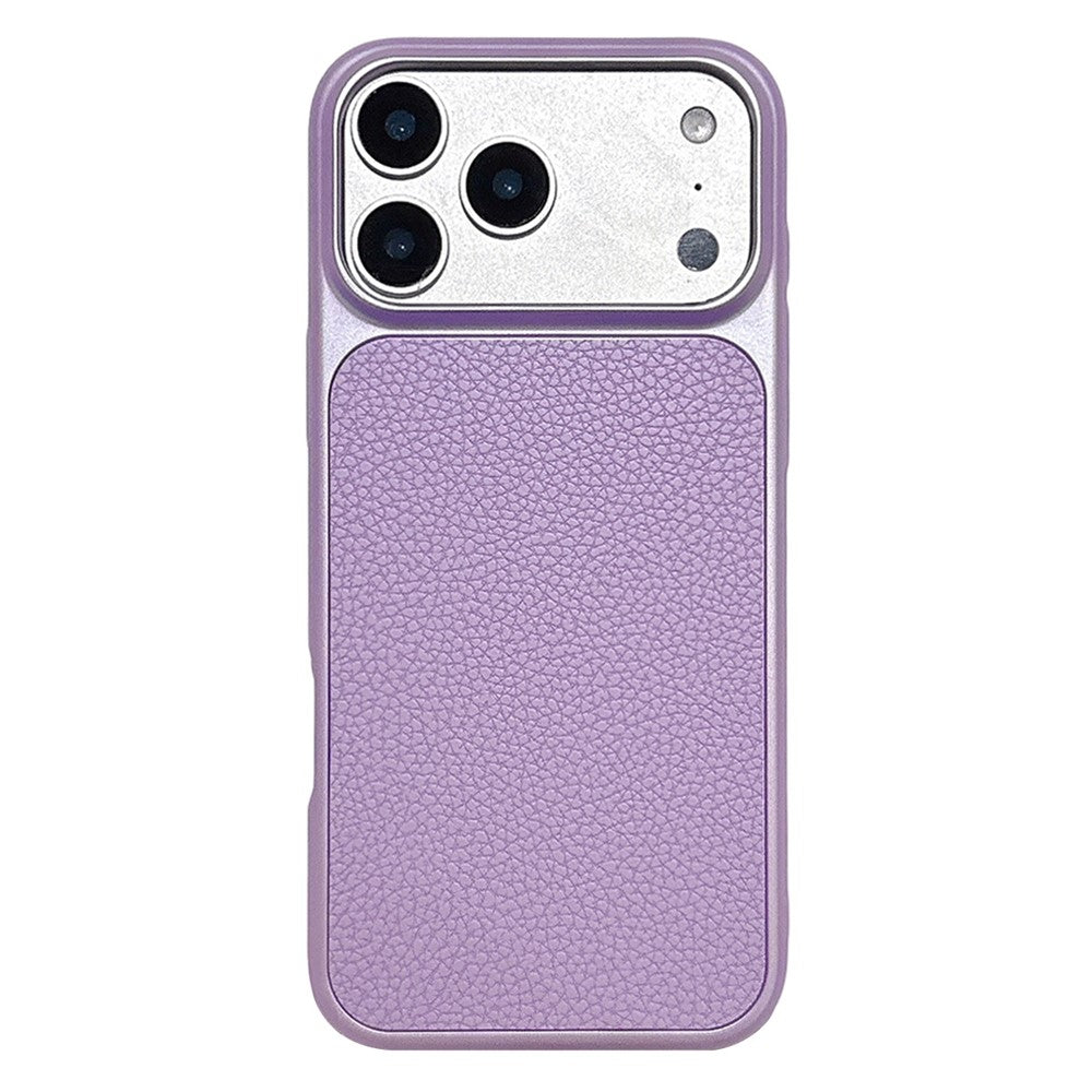iPhone 17 Pro Max Metal Paint Litchi Texture Magnetic Case