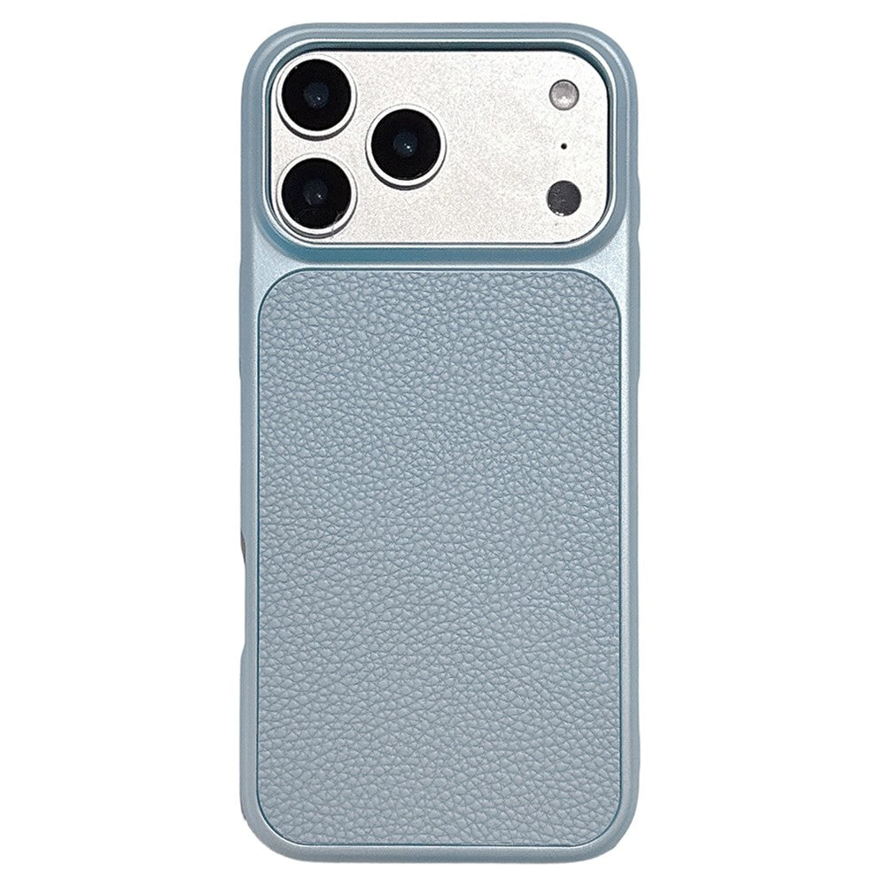 iPhone 17 Pro Max Metal Paint Litchi Texture Magnetic Case