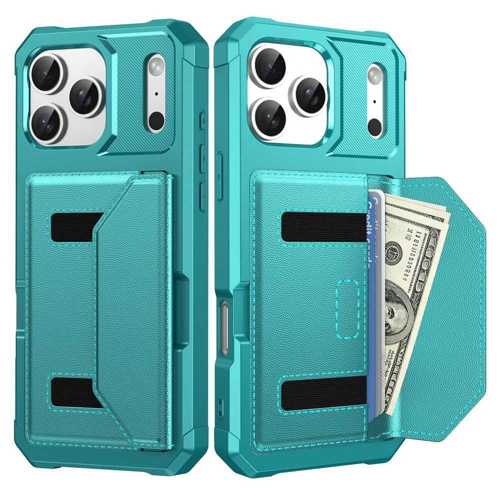 For iPhone 17 Pro Max Case Card Holder Leather + TPU Anti-drop Phone Cover