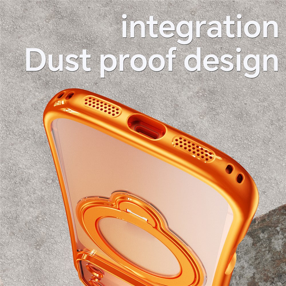 For iPhone 17 Pro Case Rotating Magnetic Kickstand Shockproof TPU Electroplating Phone Cover
