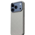 For iPhone 17 Pro Magnetic Case Imprinted Geometric Pattern Leather Coated PC + TPU Phone Cover