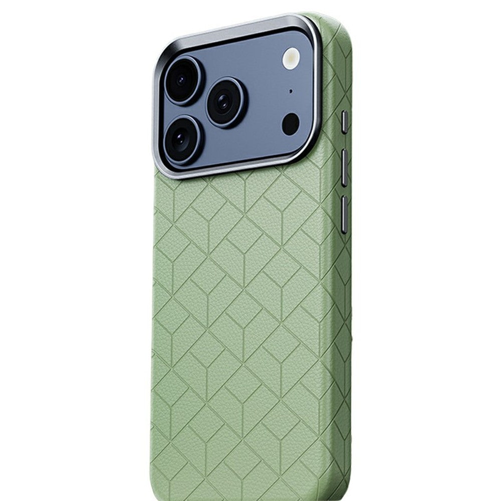 iPhone 17 Pro Max Geometric Pattern Leather Magnetic Case