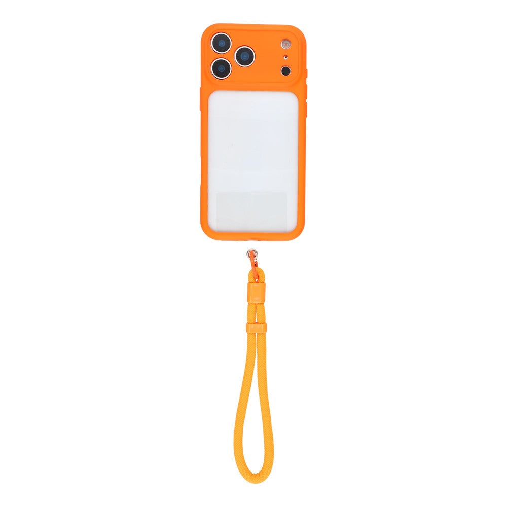 For iPhone 17 Pro Max Case Large Window TPU + PC Rubberized Phone Cover with Wrist Strap