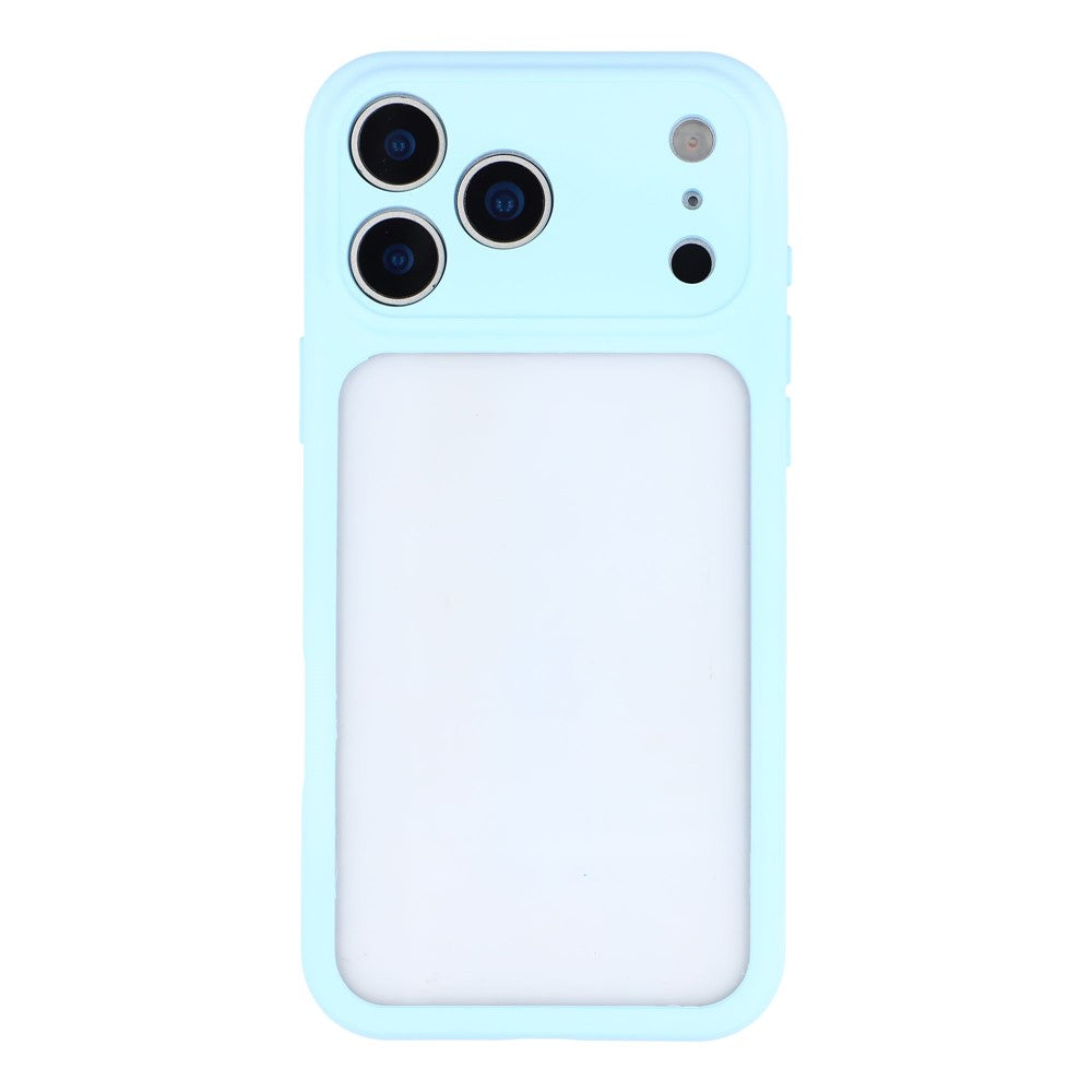 For iPhone 17 Pro Case Large Window TPU + PC Rubberized Phone Cover with Wrist Strap