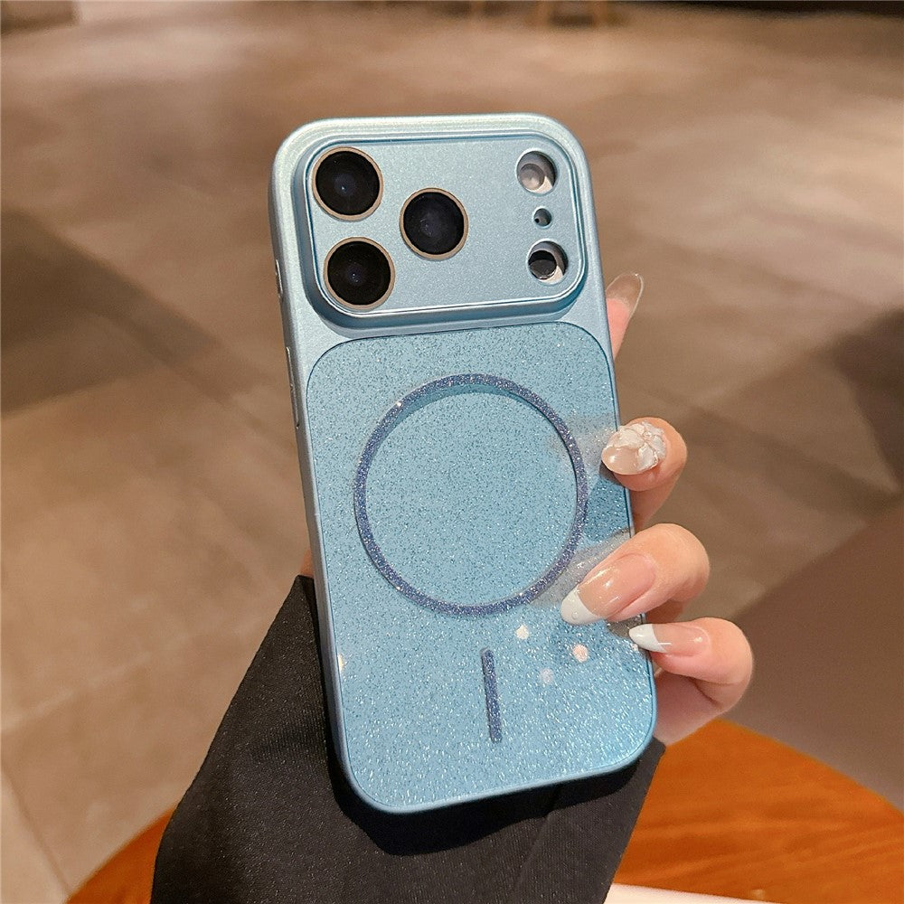 iPhone 17 Pro Max Glitter Leather Magnetic Case