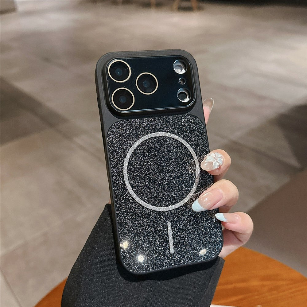 iPhone 17 Pro Glitter Leather Magnetic Case