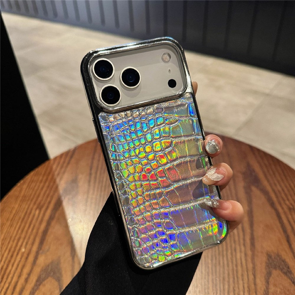 iPhone 17 Pro Max Electroplated Crocodile Texture Leather Case