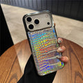 For iPhone 17 Pro Case Electroplated Crocodile Texture Shockproof Leather Back Cover