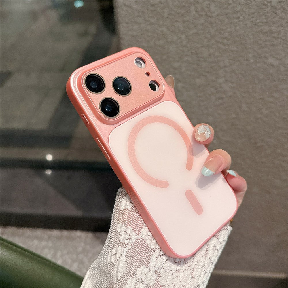 For iPhone 17 Pro Max Magnetic Case Frosted Color Matching Leather + PC + TPU Shockproof Phone Cover