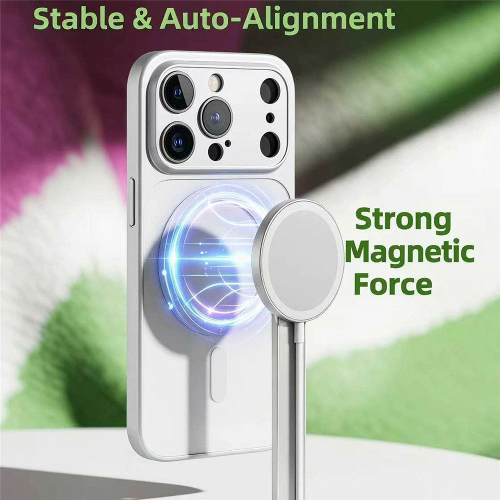 For iPhone 17 Pro Max Magnetic Case Frosted Color Matching Leather + PC + TPU Shockproof Phone Cover
