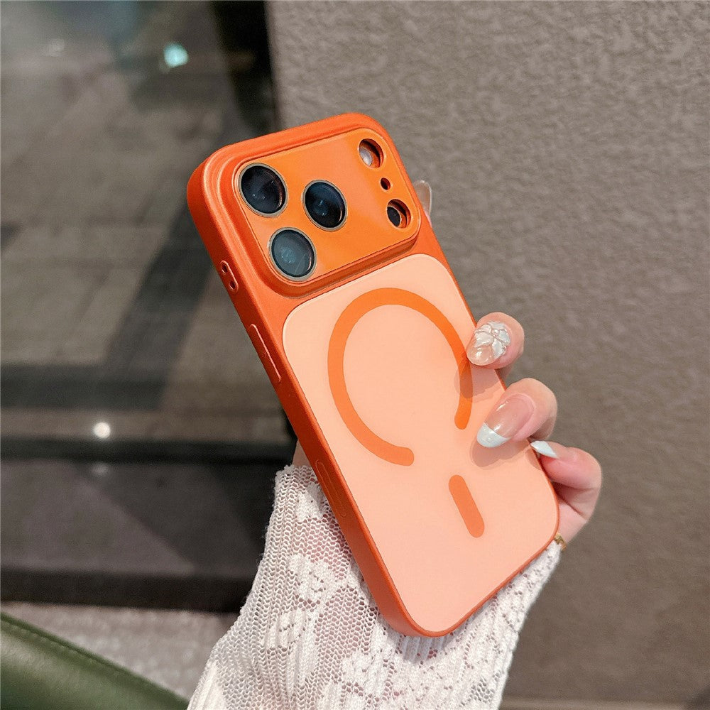 For iPhone 17 Pro Max Magnetic Case Frosted Color Matching Leather + PC + TPU Shockproof Phone Cover