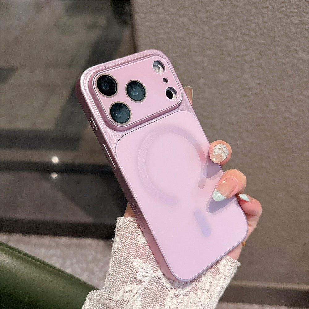 For iPhone 17 Pro Max Magnetic Case Frosted Color Matching Leather + PC + TPU Shockproof Phone Cover
