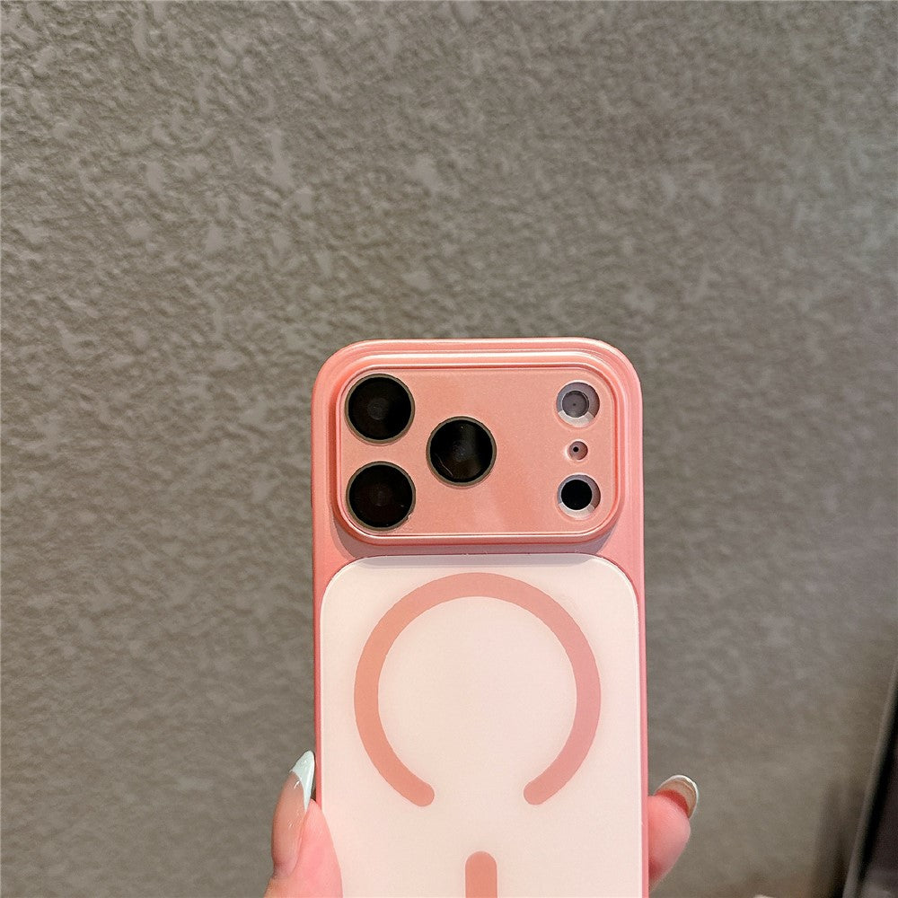 For iPhone 17 Pro Magnetic Case Frosted Color Matching Leather + PC + TPU Shockproof Phone Cover