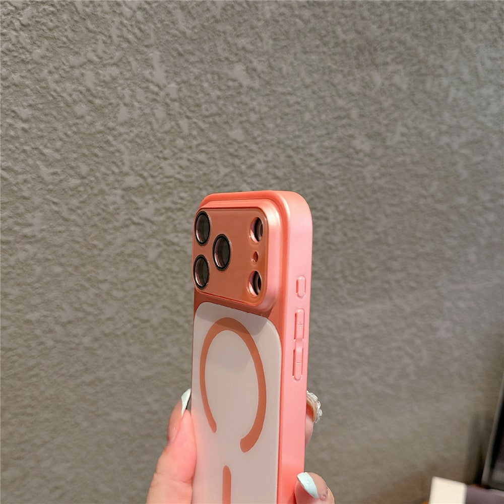 For iPhone 17 Pro Magnetic Case Frosted Color Matching Leather + PC + TPU Shockproof Phone Cover