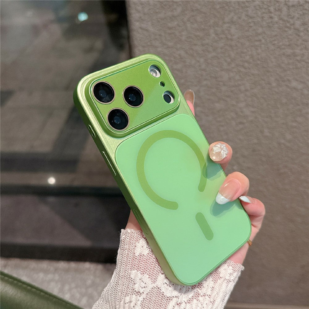 For iPhone 17 Pro Magnetic Case Frosted Color Matching Leather + PC + TPU Shockproof Phone Cover