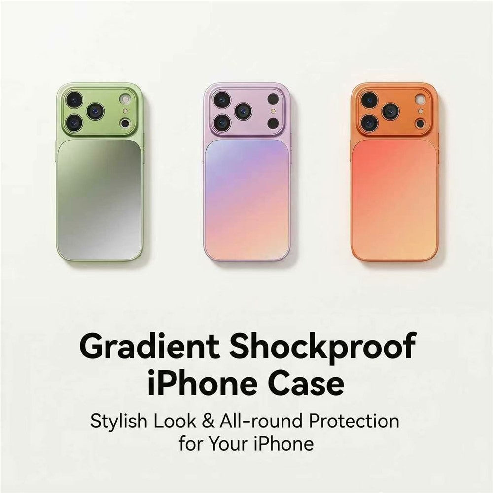 For iPhone 17 Pro Case PU Leather + PC + TPU Gradient Anti-fingerprint Matte Back Cover