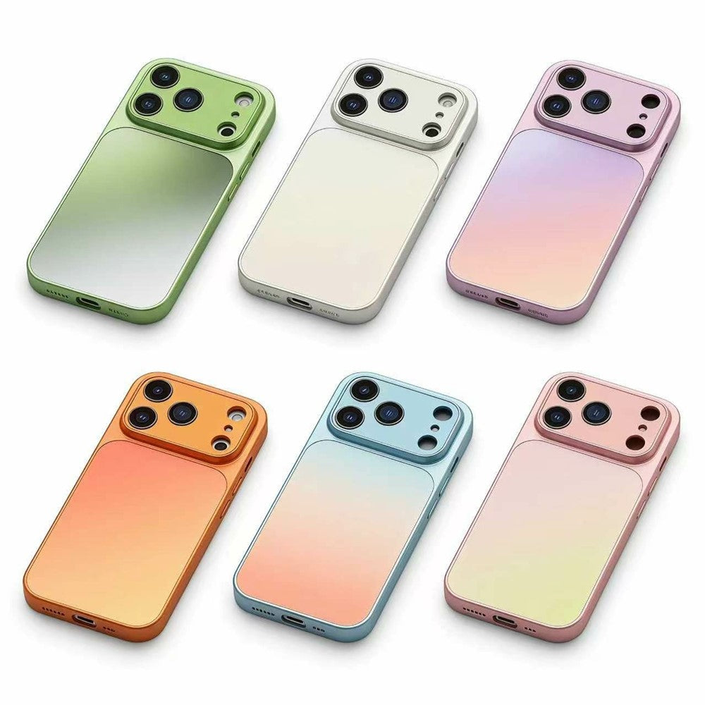 For iPhone 17 Pro Case PU Leather + PC + TPU Gradient Anti-fingerprint Matte Back Cover