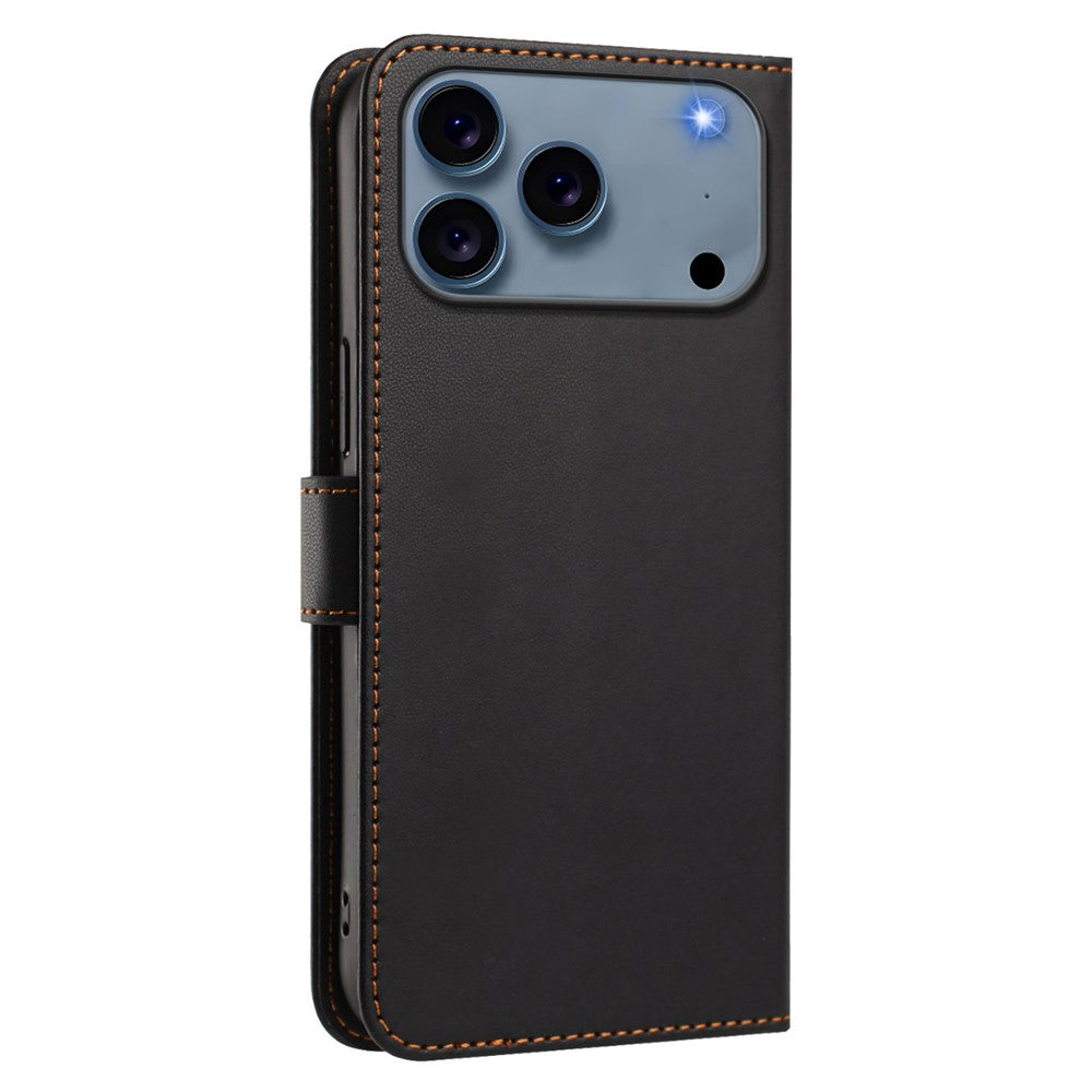 For iPhone 18 Pro Max / 17 Pro Max Case 4 Card Slots Wallet Stand PU Leather Phone Cover with Wrist Strap