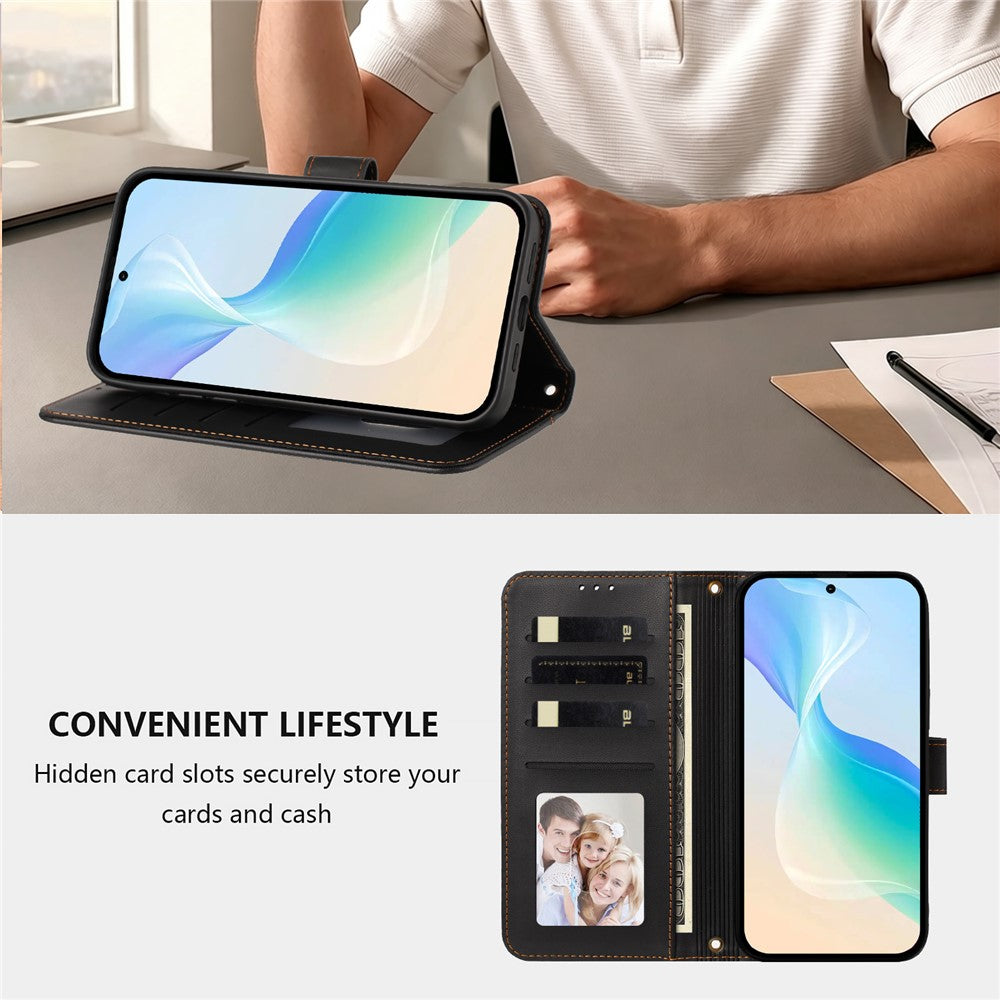 For iPhone 18 Pro Max / 17 Pro Max Case 4 Card Slots Wallet Stand PU Leather Phone Cover with Wrist Strap