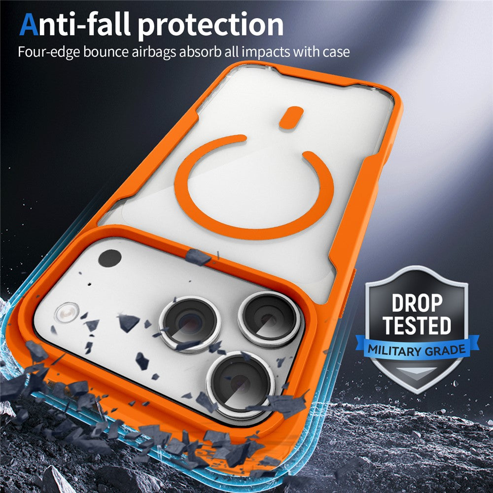 For iPhone 17 Pro  /  18 Pro Magnetic Case TPU Frame Clear PC Back Anti-drop Phone Cover