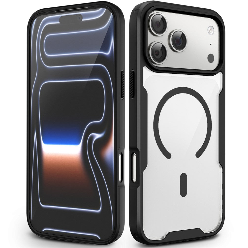For iPhone 17 Pro  /  18 Pro Magnetic Case TPU Frame Clear PC Back Anti-drop Phone Cover