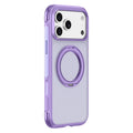 For iPhone 18 Pro / 17 Pro Case with Magnetic Kickstand Air Cushion Matte Translucent PC + TPU Phone Cover