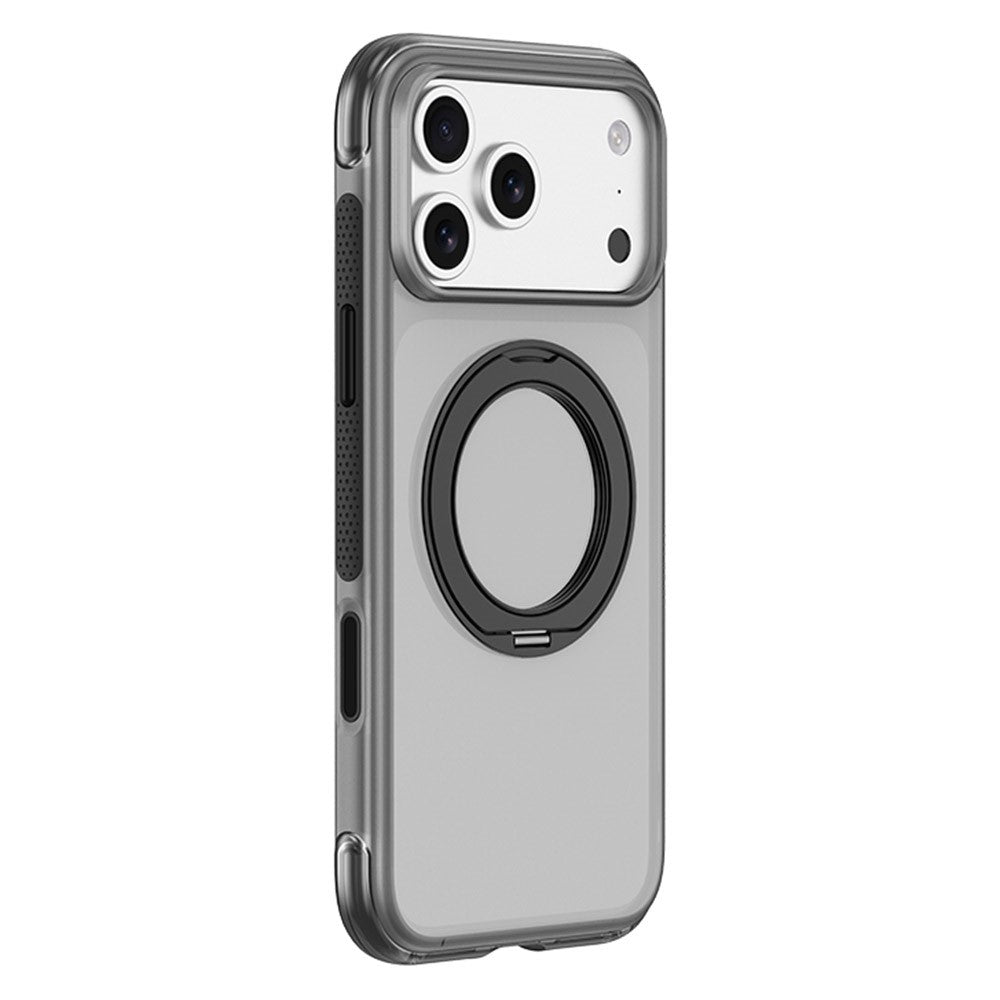 For iPhone 18 Pro Max / 17 Pro Max Case with Magnetic Kickstand Air Cushion Matte Translucent PC + TPU Phone Cover