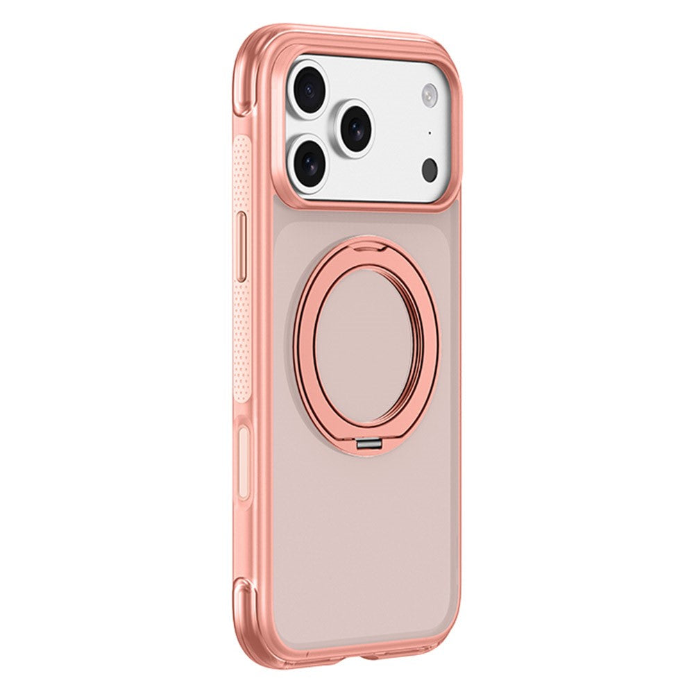 For iPhone 18 Pro Max / 17 Pro Max Case with Magnetic Kickstand Air Cushion Matte Translucent PC + TPU Phone Cover