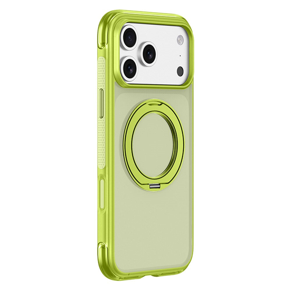 For iPhone 18 Pro Max / 17 Pro Max Case with Magnetic Kickstand Air Cushion Matte Translucent PC + TPU Phone Cover