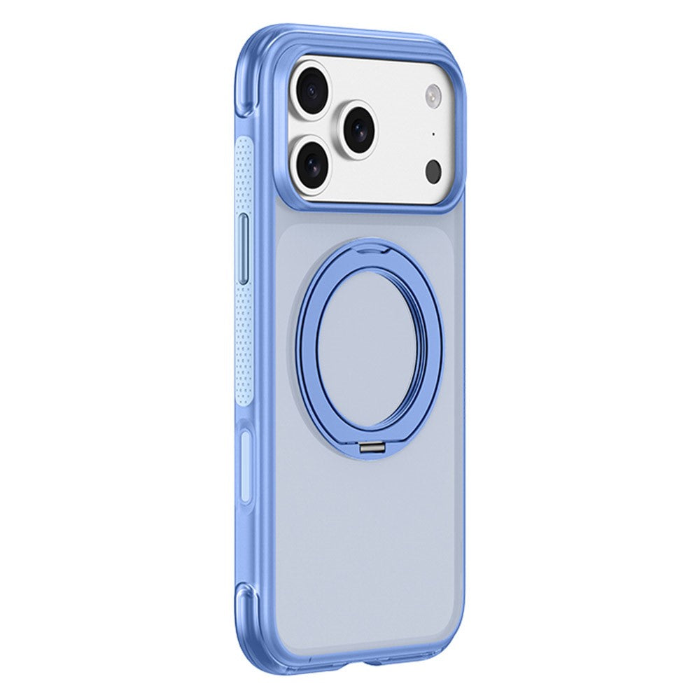 For iPhone 18 Pro Max / 17 Pro Max Case with Magnetic Kickstand Air Cushion Matte Translucent PC + TPU Phone Cover