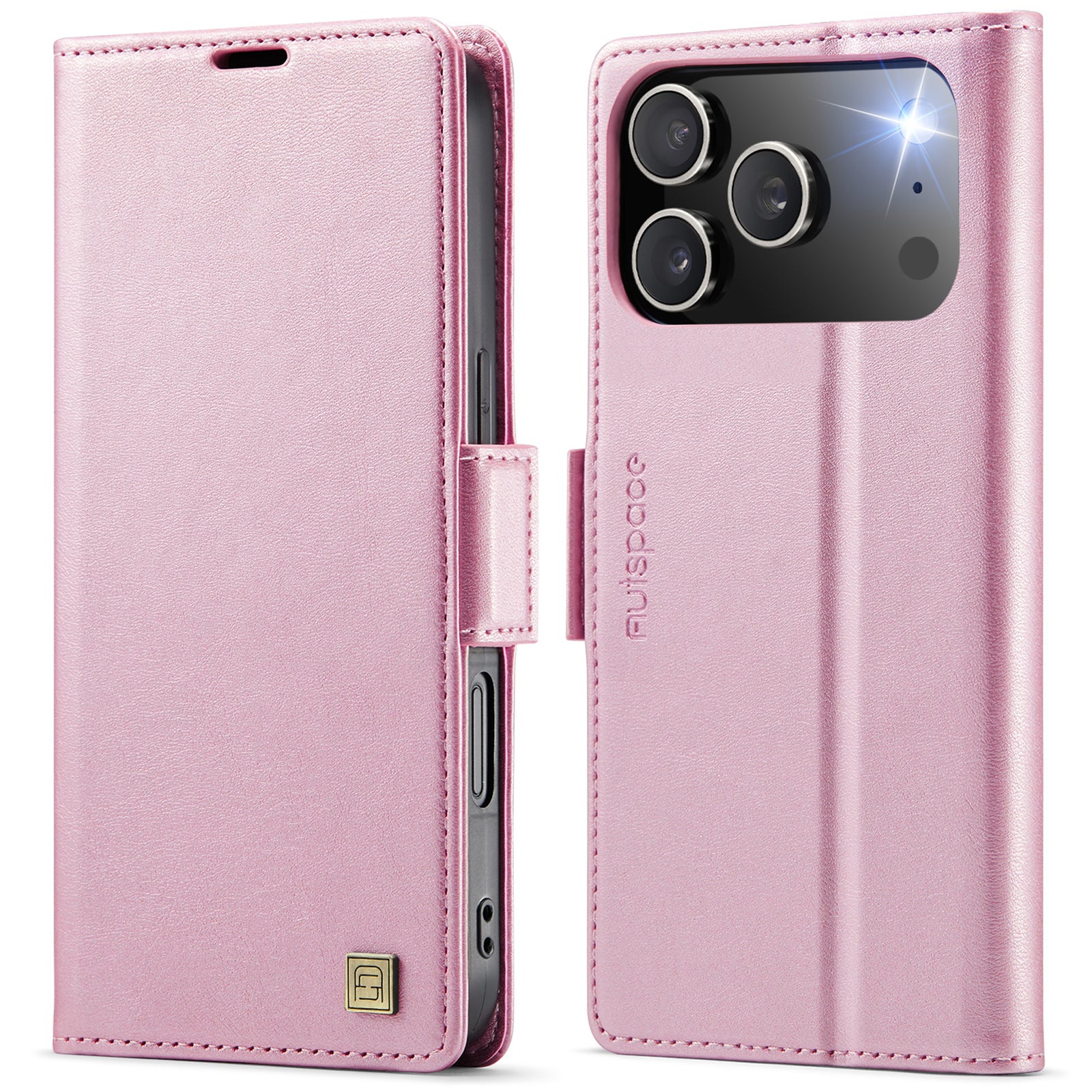 AUTSPACE A11 iPhone 17 Pro RFID Blocking Leather Wallet Case