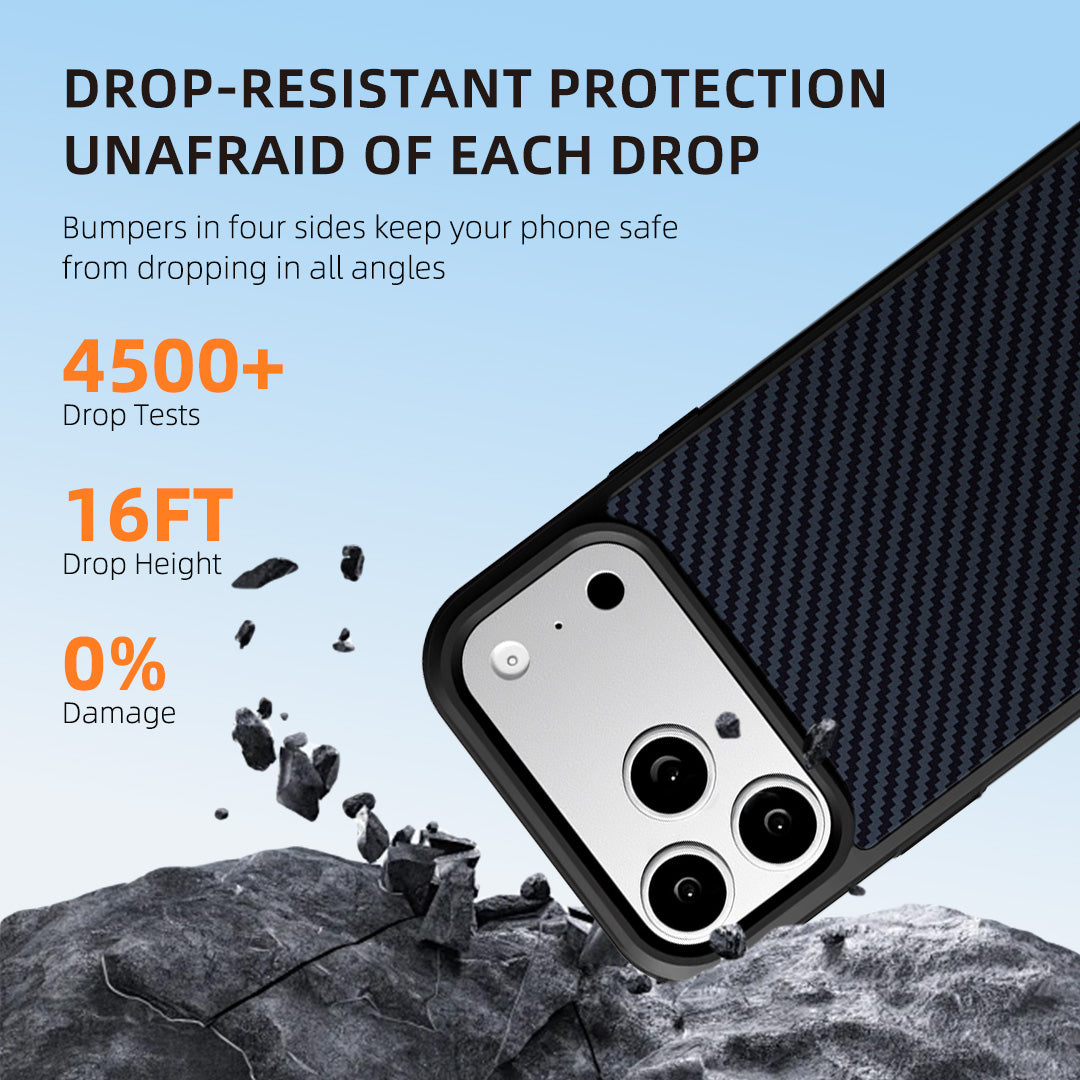 EYCASE for iPhone 17 Pro Max Magnetic Case  Kevlar Series UV Printed Black Edge TPU Acrylic Phone Cover