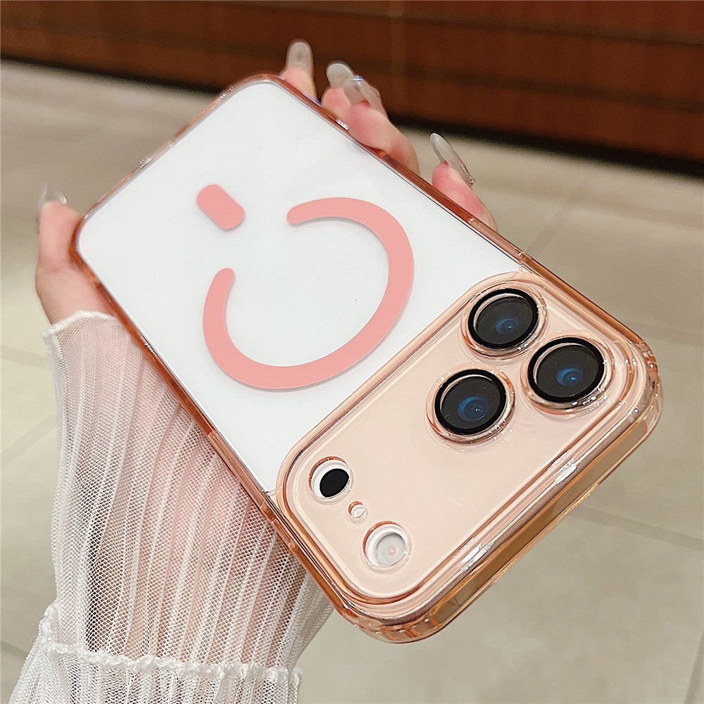 For iPhone 17 Pro Magnetic Case Acryic + TPU Phone Cover with PET Lens Protector