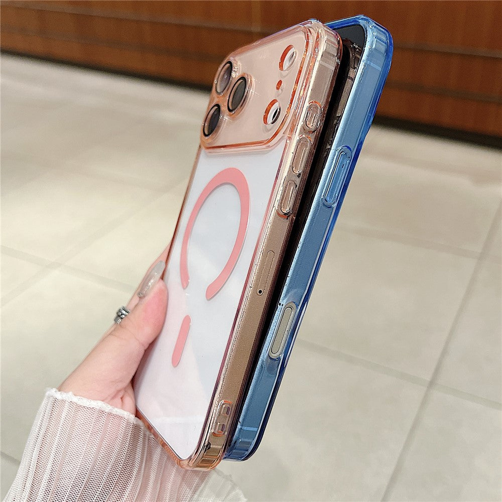 For iPhone 17 Pro Magnetic Case Acryic + TPU Phone Cover with PET Lens Protector