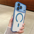 For iPhone 17 Pro Magnetic Case Acryic + TPU Phone Cover with PET Lens Protector