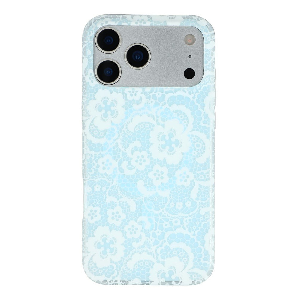 For iPhone 17 Pro Max Magnetic Case Lace Floral Pattern PC + TPU Phone Cover