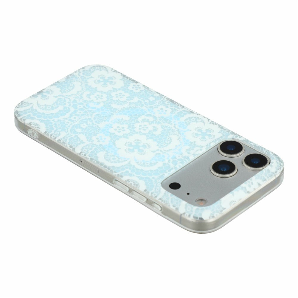 For iPhone 17 Pro Max Magnetic Case Lace Floral Pattern PC + TPU Phone Cover