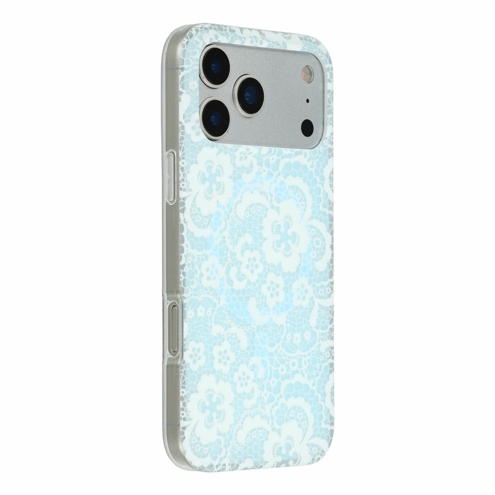 For iPhone 17 Pro Magnetic Case Lace Floral Pattern PC + TPU Phone Cover