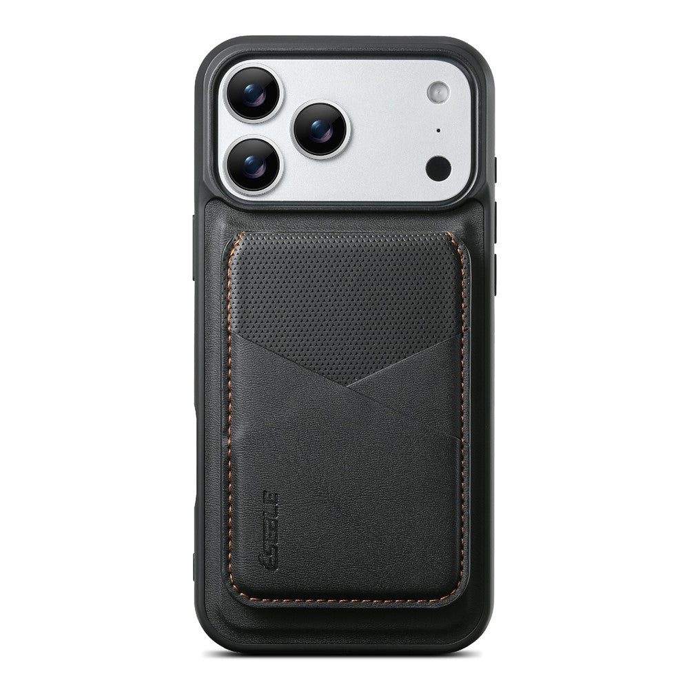 ESEBLE LE6 for iPhone 17 Pro Max Magnetic Case with Detachable RFID Blocking Card Holder PU Leather + TPU Phone Cover