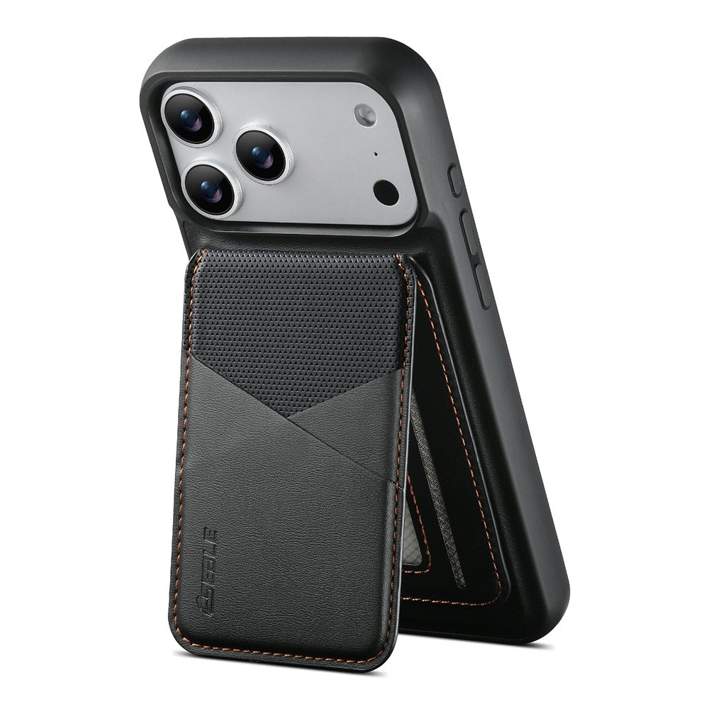 ESEBLE LE6 for iPhone 17 Pro Max Magnetic Case with Detachable RFID Blocking Card Holder PU Leather + TPU Phone Cover