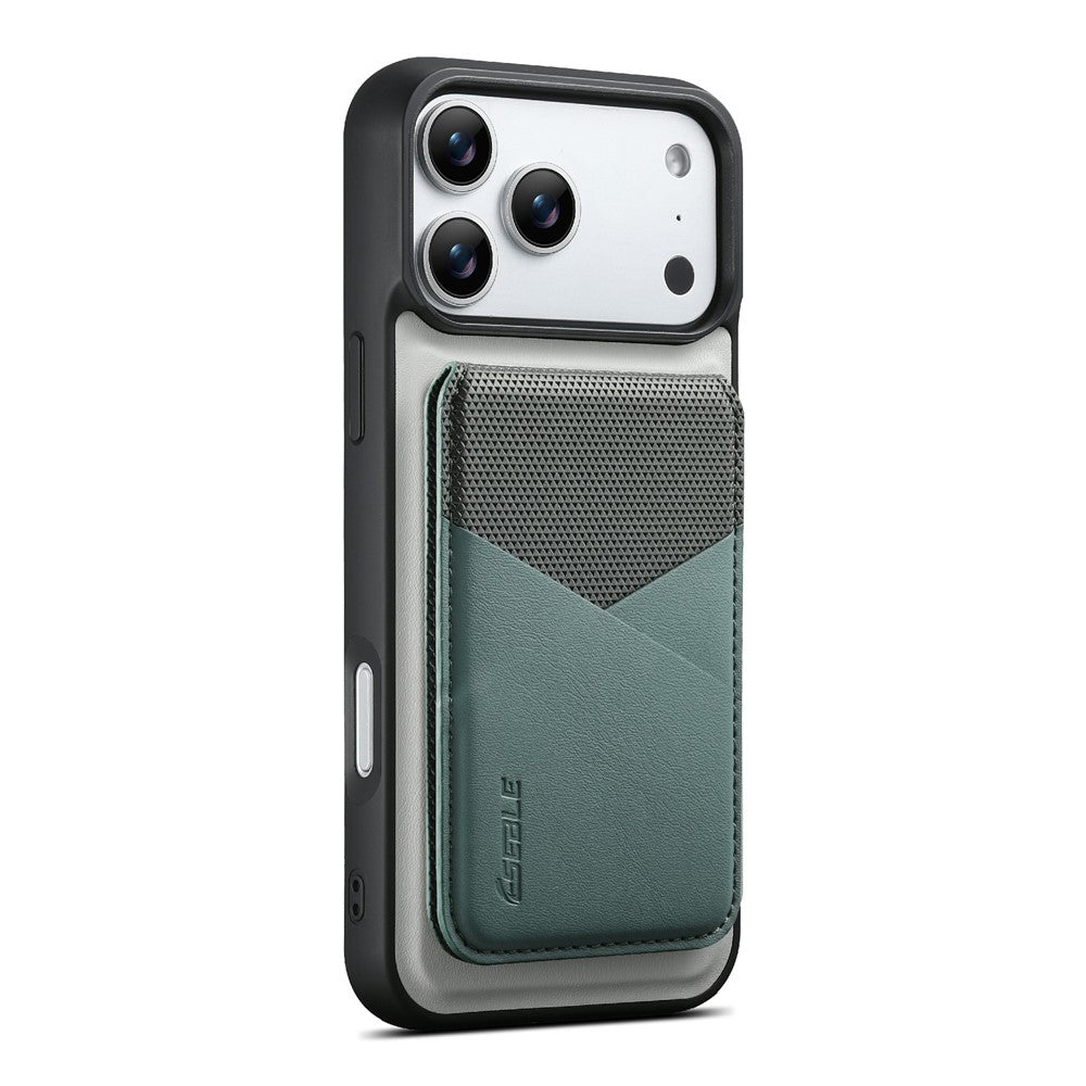 ESEBLE LE6 for iPhone 17 Pro Max Magnetic Case with Detachable RFID Blocking Card Holder PU Leather + TPU Phone Cover