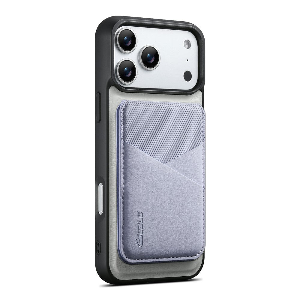 ESEBLE LE6 for iPhone 17 Pro Magnetic Case with Detachable RFID Blocking Card Holder PU Leather + TPU Phone Cover